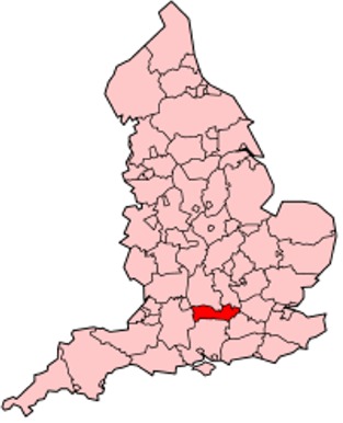 Map of the location of Berkshire in England