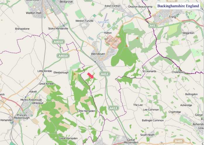 Large Buckinghamshire England map