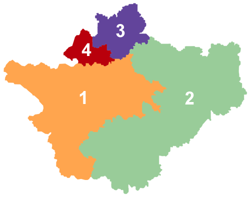 Map of the Districts of Cheshire England