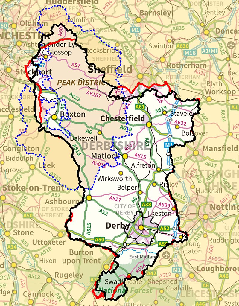 derbyshire tourist map