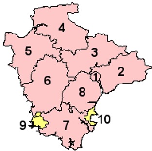 Map of the Districts of Devon County England