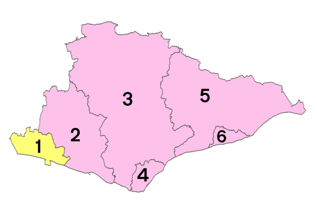 East Sussex numbered districts maps