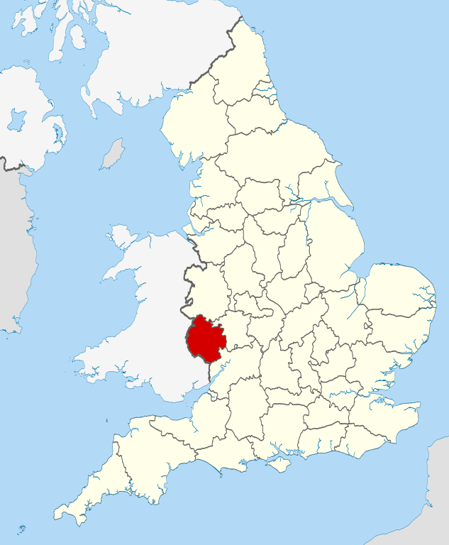 Herefordshire UK locator map
