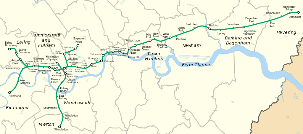 London Underground Tube Map - District Line
