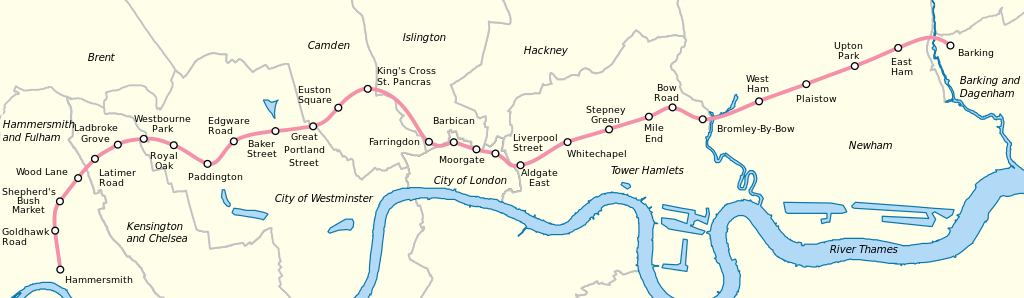 Hammersmith and City London Line Map