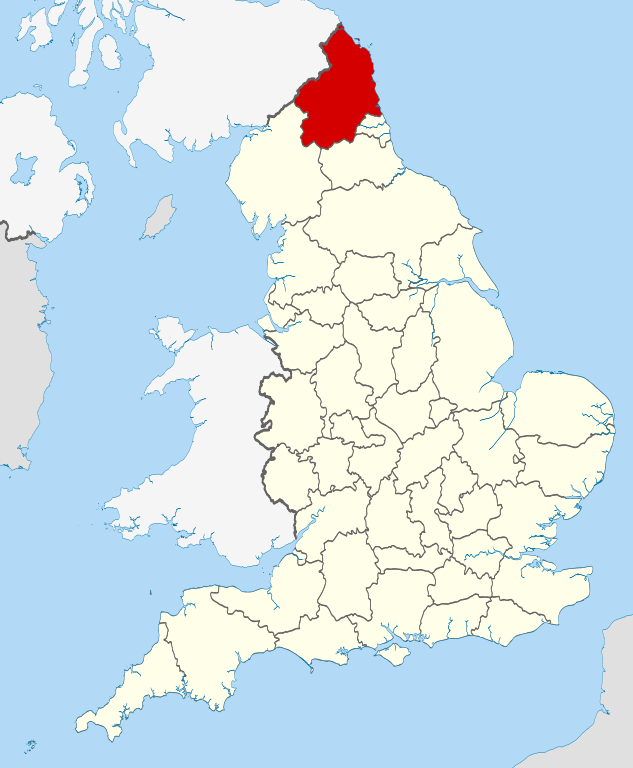 Large Northumberland England map