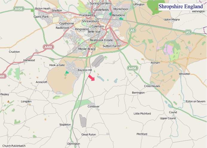 Large Shropshire England map