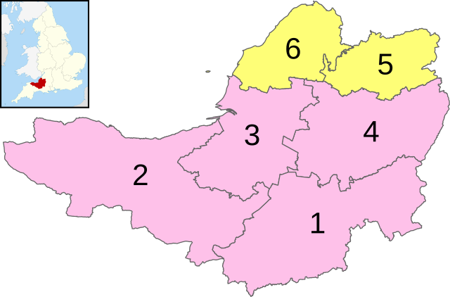 Large Somerset numbered districts map