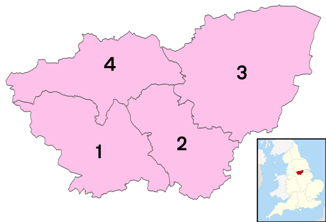 A Map of South Yorkshire England. South Yorkshire UK Map