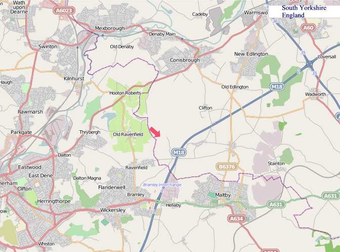 A Map of South Yorkshire England. South Yorkshire UK Map