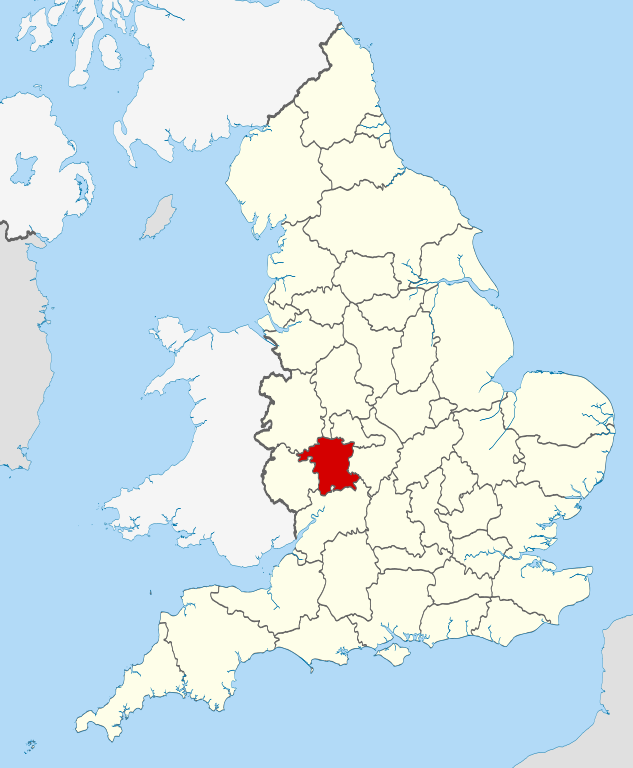 Large Worcestershire UK locator map