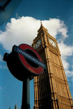 Westminster tube station and Big Ben clock tower