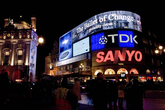 Piccadilly Circus London - The Ballet of Change 2007