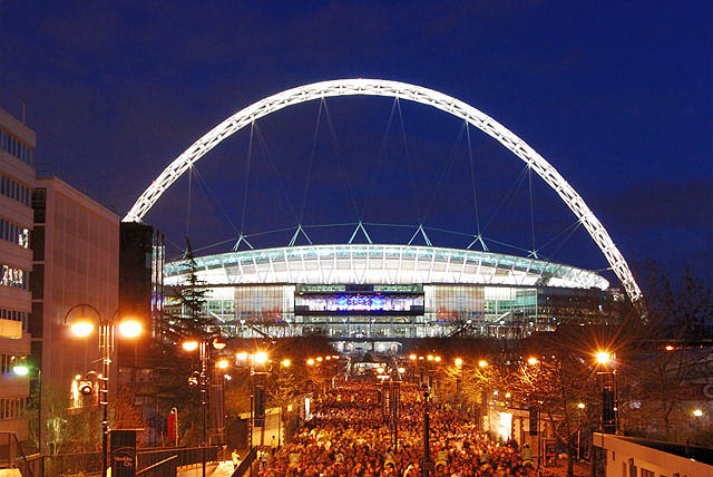 Wembley Stadium London viewed from Wembley Way