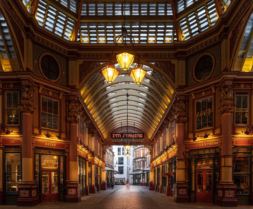 Photo 2 - This is a beautiful stunning quality photograph of Leadenhall Market featuring Reiss and Pizza Express.