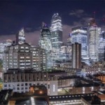 Modern buildings in the City of London's financial district, England, UK.