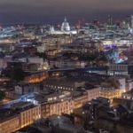 St Paul's Cathedral from 34 Long Lane, London, England.