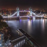 Tower Bridge from Sugar Quay, 1 Water Lane Apartments, London, England, UK.