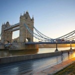 Tower Bridge at dawn, London, England, UK.