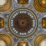 Interior of the dome of St Paul's Cathedral in London, England.