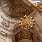 The interior of St Paul's Cathedral in London England.