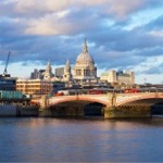 Blackfriars Bridge & St Paul's Cathedral, London, England.