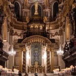 The High Altar and Apse of St Paul's Cathedral in London England.