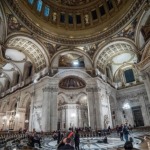 The interior of St Paul's Cathedral in London England.