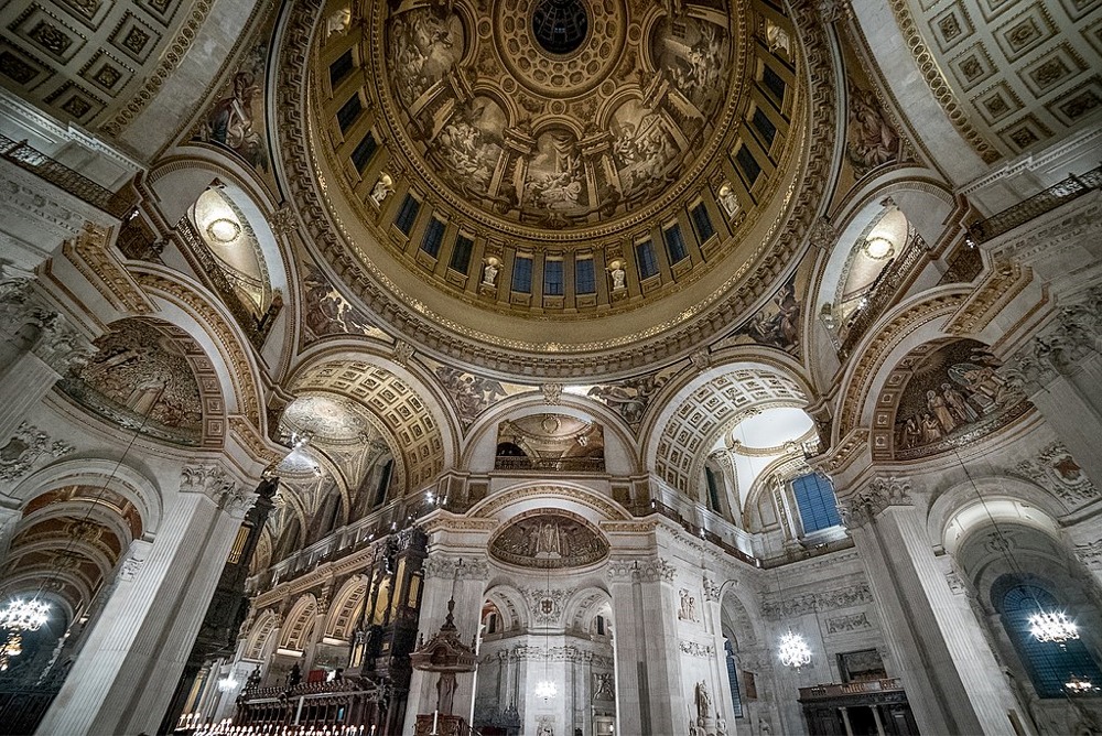 The interior of St Paul's Cathedral in London England