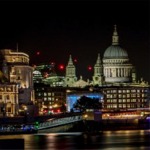 The northern bank of the River Thames & St Paul's Cathedral.