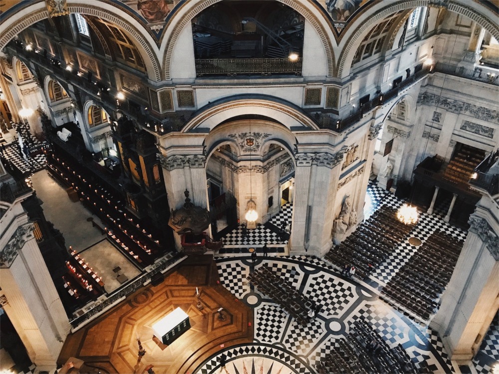 The area beneath the central dome of St Paul's Cathedral in London England.