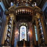 The High Altar and Apse of St Paul's Cathedral in London England.