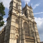 The western facade of Westminster Abbey in London, England.