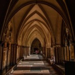 A cloister at Westminster Abbey.