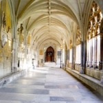 A cloister at Westminster Abbey.