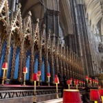 The Quire at Westminster Abbey where the choir sings daily choral services from their stalls.
