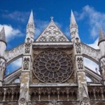 Northern facade of Westminster Abbey in London, England.