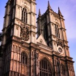 The western facade of Westminster Abbey in London, England.